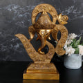 ARTVARKO Brass Om Swastika Ganesha Murti Shubh Labh Ganesh Idol Statue for Home Décor Mandir Temple Gift Showpiece 13.5 Inch.