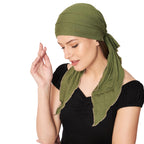 The Headscarves Rayon Women Bamboo Pre Tie Scarf (HS107 Chive), For Female, Green