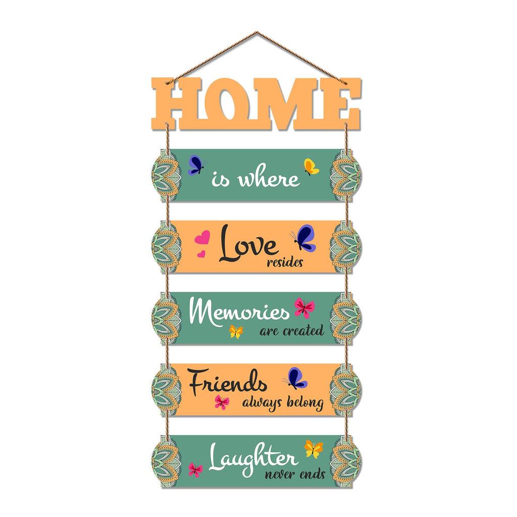 Artvibes Home Is When Love Resides Wooden Wall Hangings Decor For Home | Living Room | Quotes Decor Item | Home Quotes Wall Hanging | Modern Decor Items | Wall Poster | Artworks Hangings (WH_6611N)
