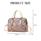 SYGA Women Stylish Tote Bag with Contrasting Colors – Medium Capacity Daily Shoulder Handbag(Flower Khaki)