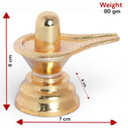 KridayKraft Baahubali Design Size (2.5) Metal Shiva Lingam Shiv Ling Idol Murti for Pooja Purpose (Gold)