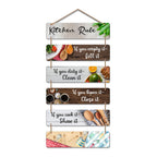 Artvibes Kitchen Rules Printed MDF Wooden Wall Hanging For Cafe | Kitchen | Restaurants | Quotes Decor Item | Kitchen Quotes Wall Hanging | Wall Poster | Modern Artwork | Gift Items (WH_3265N)