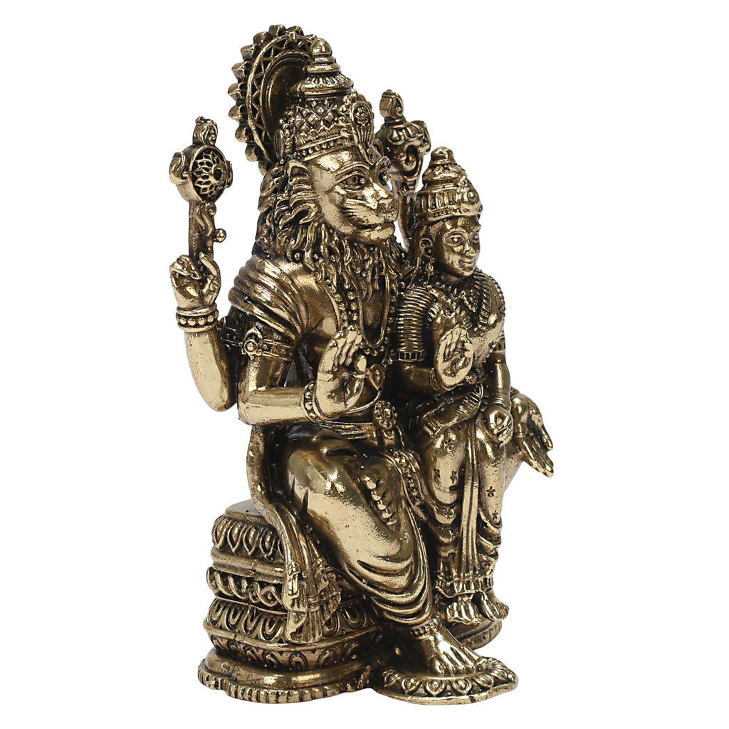 SVARUP Brass Lakshmi Narasimha Statue Narsingh Bhagwan Murti for Home Temple Office Mandir, Pooja Showpiece Height 3 Inch
