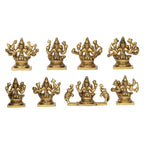 ARTVARKO Brass Ashtalakshmi Laxmi Set of 8 Pcs Ashta Lakshmi Luxmi for Home Office Décor Gift Small Size 3 Inch