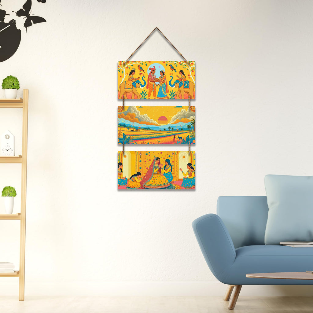 Artvibes Royal Couple Decorative MDF Wooden Wall Art for Home | Wood Decorative Items | Modern Decoration | Festive Decor | Art Print | Wall Illustrations | Paintings For Wall | Ideal Gifts (WH_9418N)