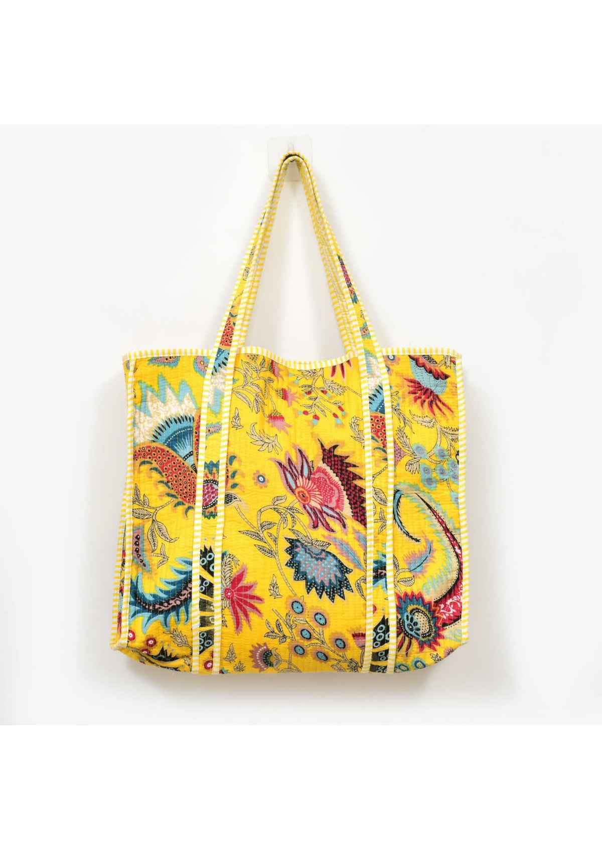 Yda fashion Quilted Cotton Tote Bag – Reusable Large Shopping Bag for Women & Men, Lightweight Eco-Friendly Grocery Tote with Printed Design, Shoulder Bag for Travel, Beach & Daily Use