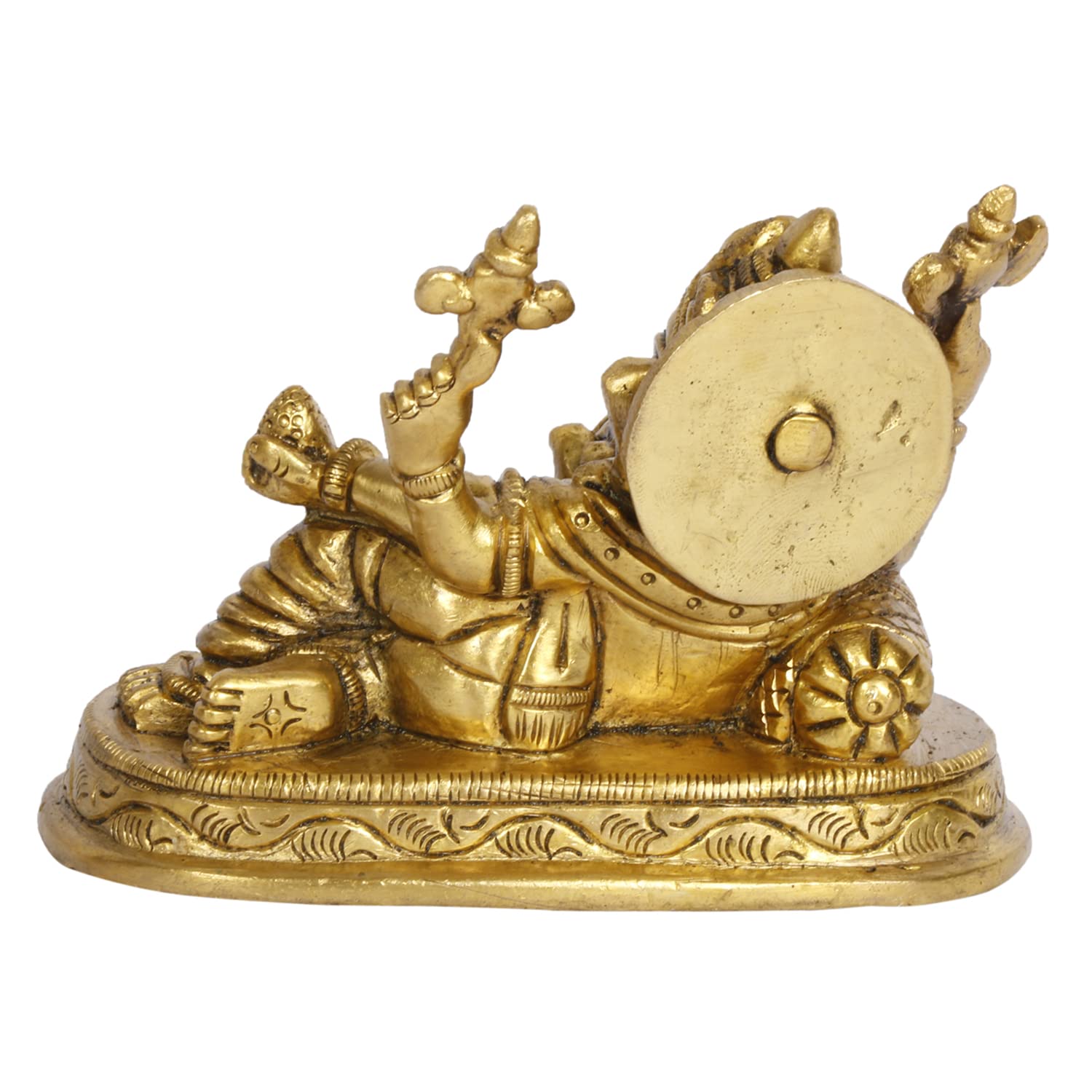 ARTVARKO Brass Ganesh Resting Statue Murti Blessing Ganesha Idol Vinayak Ganpati for Home Entrance Décor Temple Puja Gift.
