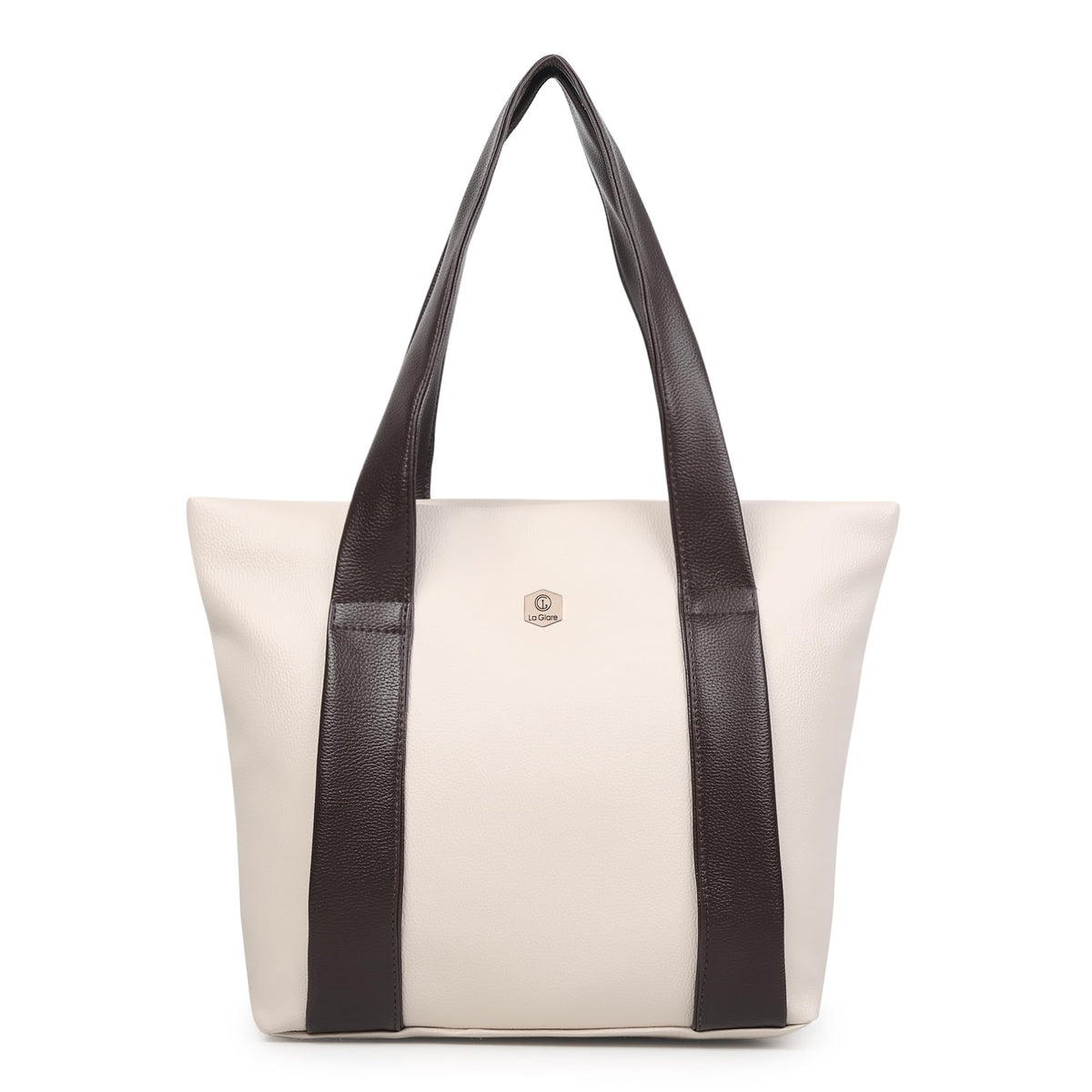 LA GLARE Women Tote Bag with Zipper, Double Compartment for Smart Storage | Handbag for Office use, travel, college, work