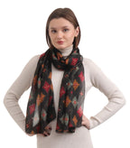 EH 100% Pure Mulberry Silk Scarf for Women, head scarf, neck scarf, hair scarf, digital printed long (22 X 72) (MC 10)