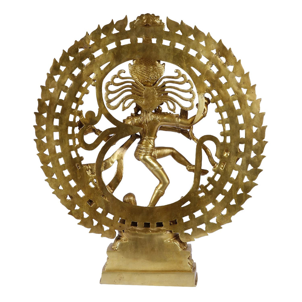 ARTVARKO Brass Natraja Big Statue Idol of Lord Shiva Ji Dancing Om Natraj Murti for Temple Mandir Home Décor 20 Inches