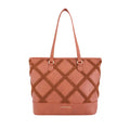 Caprese Athena 15 Inch Laptop Compatible Large Tote Bag for Women | Shoulder Bag with Chenille Embroidery | Multi-Compartment Professional Work Bag with Zipper Closure (Tan)