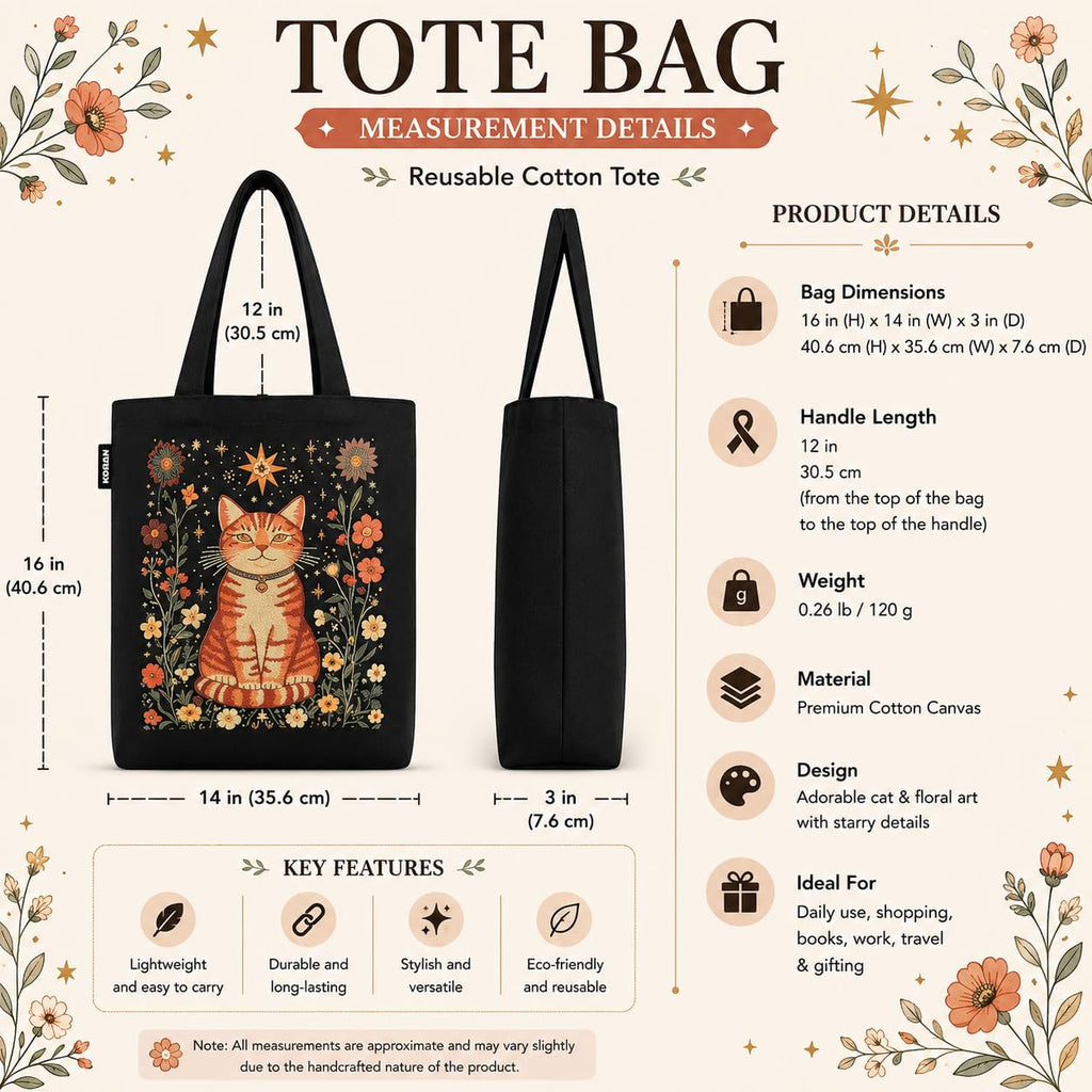 Kaigan Black Premium Tote Bag Printed Designed Canvas Tote Bags For Women, Ecofriendly Cotton Canvas Bag for Girls Tote bag For Shopping, College, Travel, Handbag For Unisex