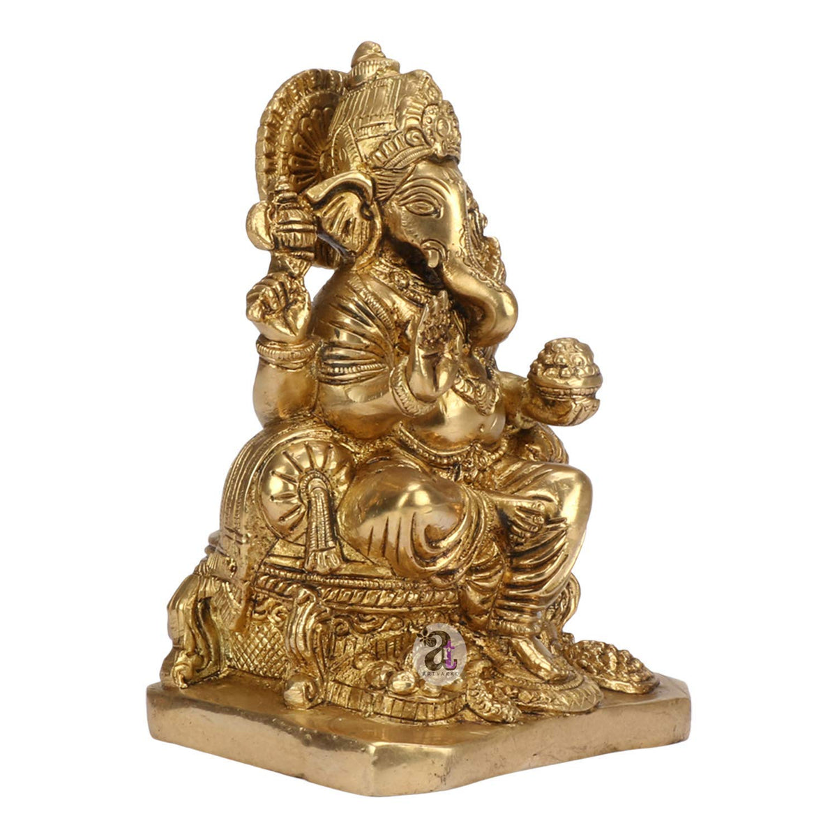 ARTVARKO Brass Ganesh Bhagwan Moorti Idol Ganapati Vinayak Murti for Home Decor 6.5 Inches