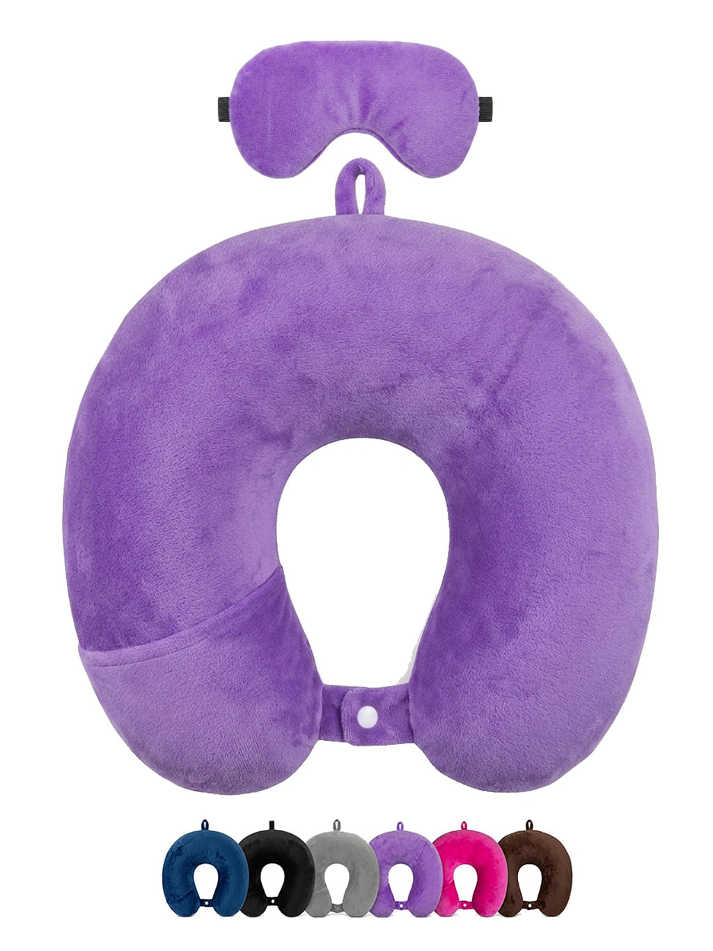 Vissco Tra-Well Ergonomic Memory Foam Neck Pillow with Gel Eye Mask Travel Neck Pillow for Sleeping Cervical & Orthopedic Support Contoured Design for Men & Women