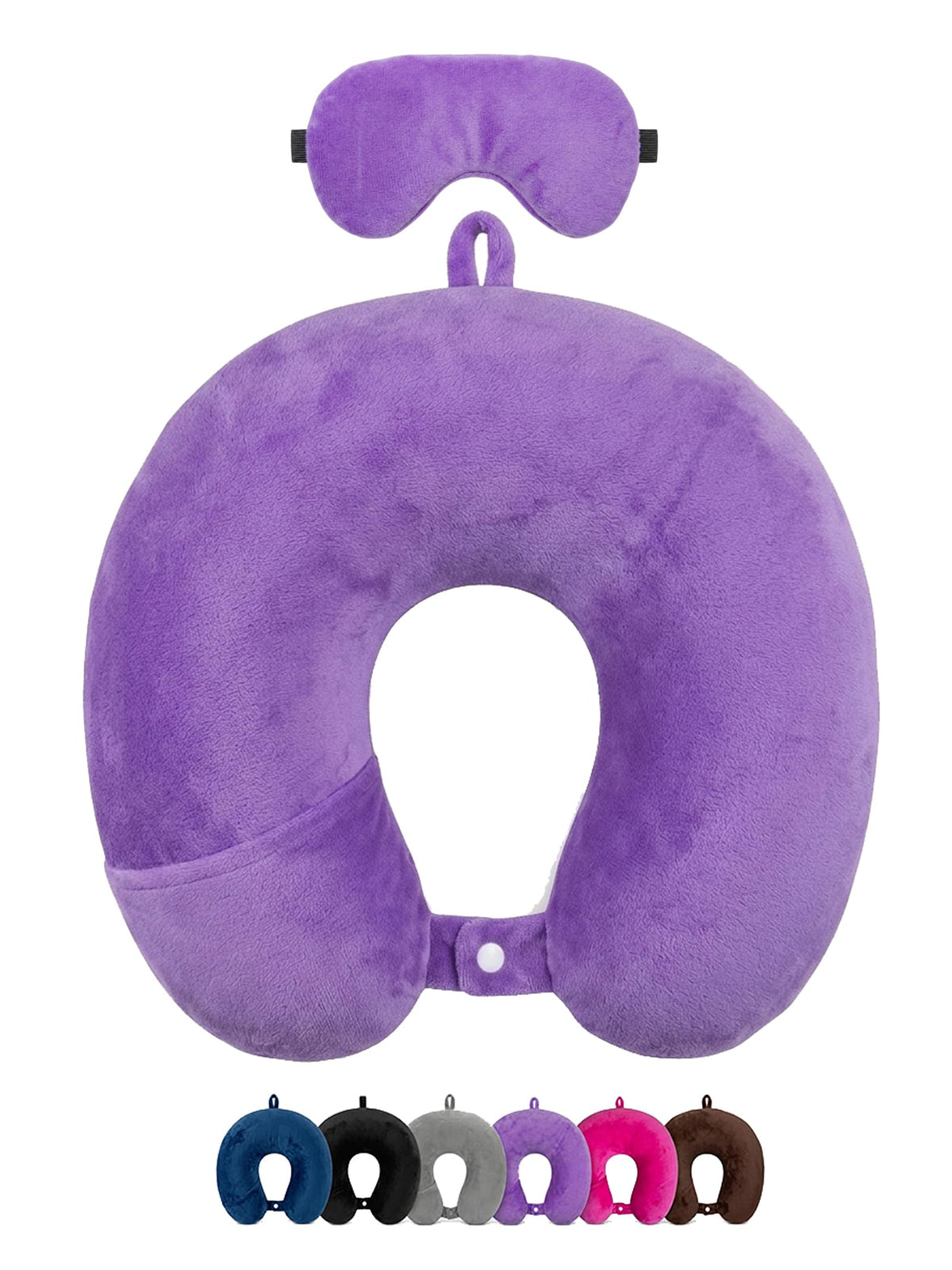 Vissco Tra-Well Ergonomic Memory Foam Neck Pillow with Gel Eye Mask Travel Neck Pillow for Sleeping Cervical & Orthopedic Support Contoured Design for Men & Women
