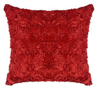 JDX Desighner Floral Style Cushion Cover Set for Living Room and Sofa, 8048_Red,Velvet,250 TC