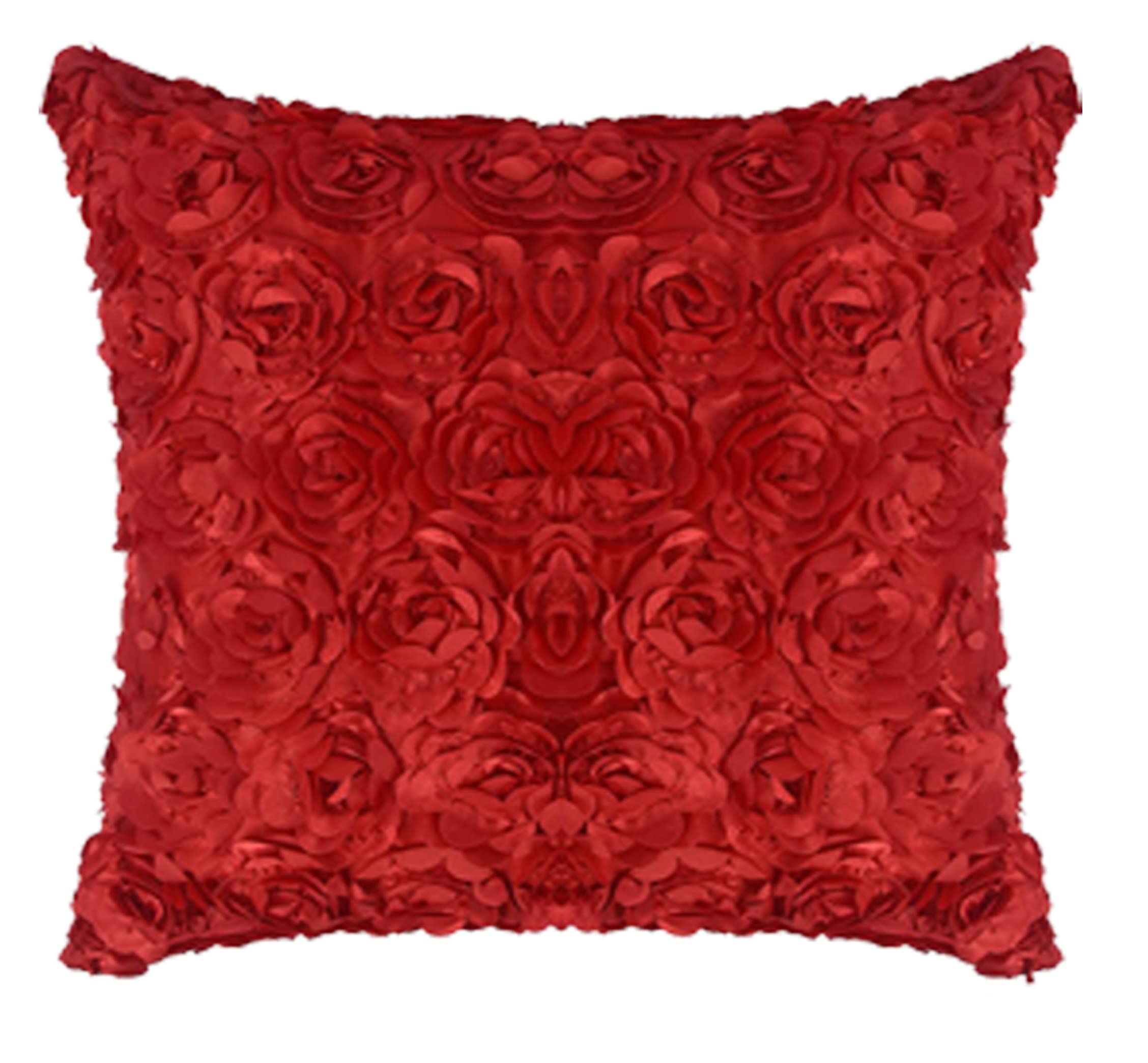JDX Desighner Floral Style Cushion Cover Set for Living Room and Sofa, 8048_Red,Velvet,250 TC