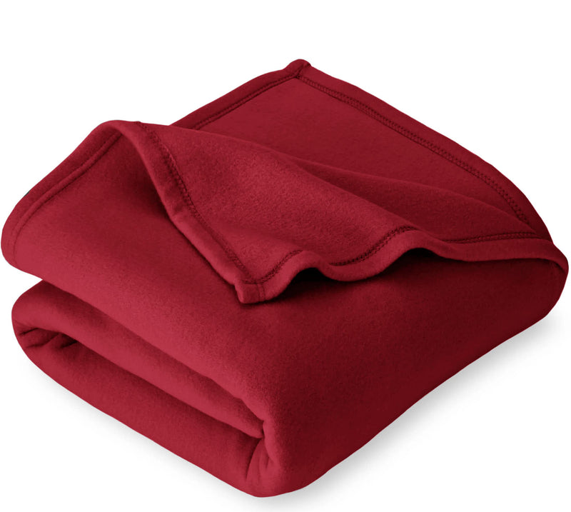 A Brand New - Umi 300 GSM AC Blanket Ultra Super Soft Special for Heavy Winter Plain Light Weight Polar Fleece Blanket for Double Bed (220 x 230 cm, Color - Maroon) Kafalo