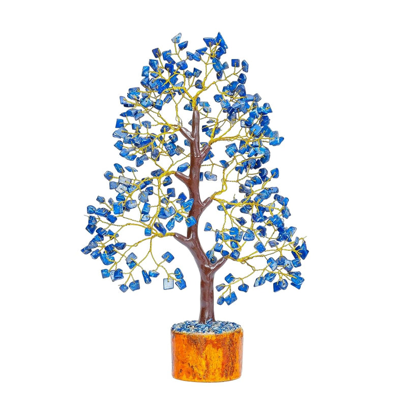 Lapis Lazuli Gemstone Crystal Tree, Bonsai Fortune Money Tree for Good Luck, Home Decor, Office Table Dcor Spiritual Gift (300 Stone) (Lapis Lazuli)