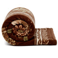 BENAVJI Mink Floral Embossed Super Soft AC Bed Velvet for Winter Blanket (Double, Brown Multicolor) Kafalo