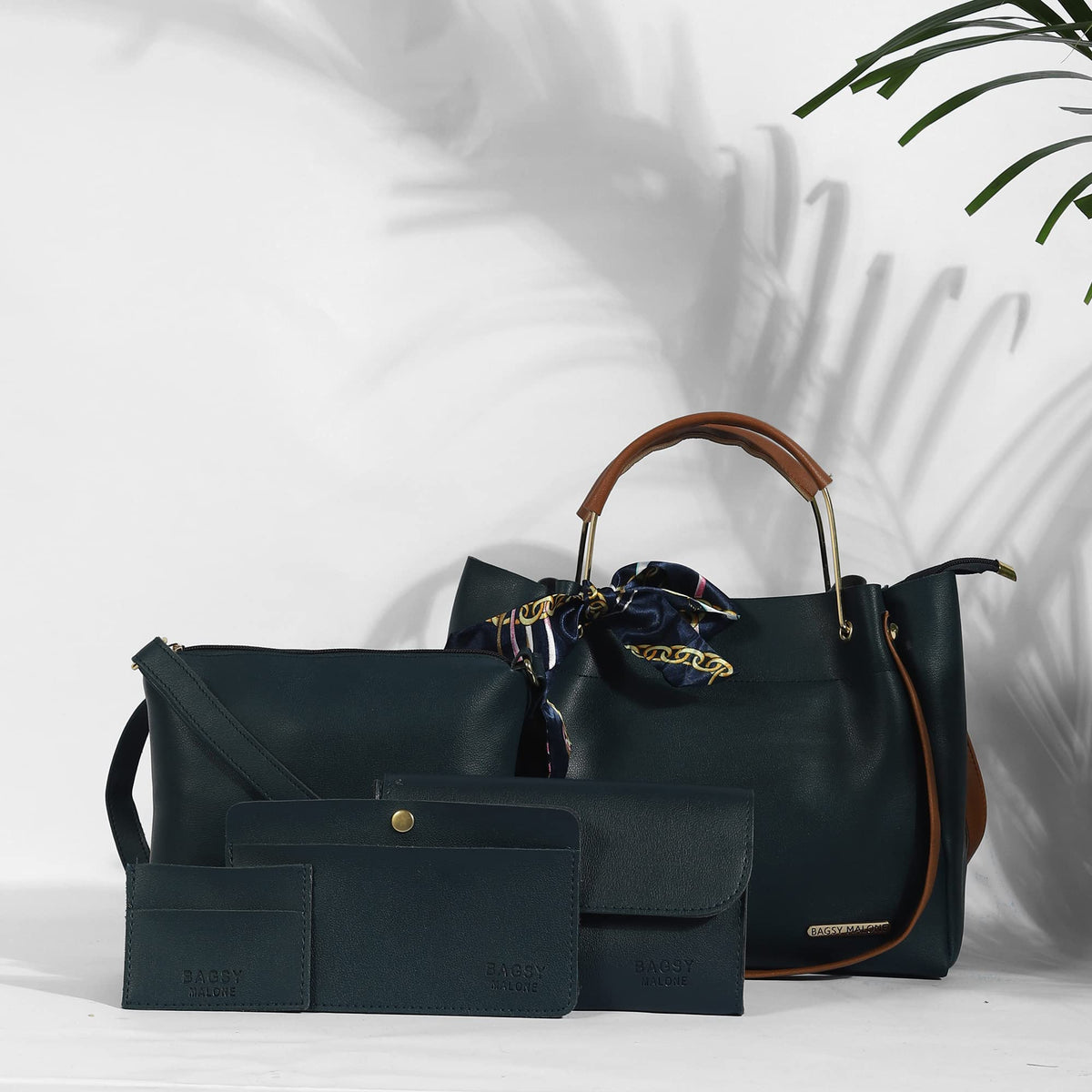 Bagsy Malone Women's Vegan Leather Stylish Tote Bag | Pack of 5 | Ladies Purse Handbag | Womens Day Gift