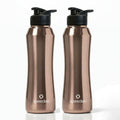 Speedex Stainless Steel Water Bottle 1 Ltr, Leak Proof Sipper Cap, BIS Approved 1000 ml Metal Bottle For Daily, Office, School, Gym, Travel Use for Men, Women, Kids, Adults, Copper Gold, Set of 2