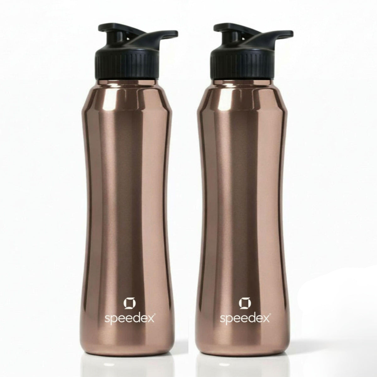 Speedex Stainless Steel Water Bottle 1 Ltr, Leak Proof Sipper Cap, BIS Approved 1000 ml Metal Bottle For Daily, Office, School, Gym, Travel Use for Men, Women, Kids, Adults, Copper Gold, Set of 2