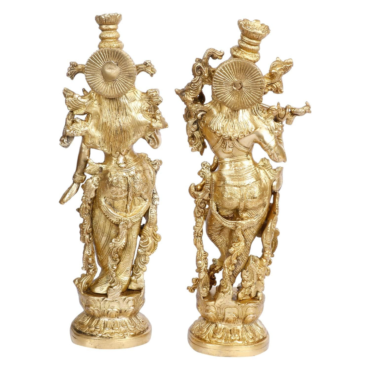 SVARUP Brass Radh Krishna Idol in Gold Color Height 14 Inch
