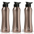 Speedex Stainless Steel Water Bottle 1 Ltr, 1000 ml Metal Bottle For Daily, Office, School, Gym, Travel Use for Men, Women, Kids, Adults-Leak Proof Sipper Cap, BIS Approved, Copper Gold, Set of 3