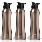 Speedex Stainless Steel Water Bottle 1 Ltr, 1000 ml Metal Bottle For Daily, Office, School, Gym, Travel Use for Men, Women, Kids, Adults-Leak Proof Sipper Cap, BIS Approved, Copper Gold, Set of 3