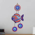 Artvibes Fish Evil Eye Wall Hanging for Home Entrance | Lucky Fish Nazar Battu MDF Wall Decor | Vastu Decorative Art for Living Room | Bedroom | Office & Balcony (WH_8535N)