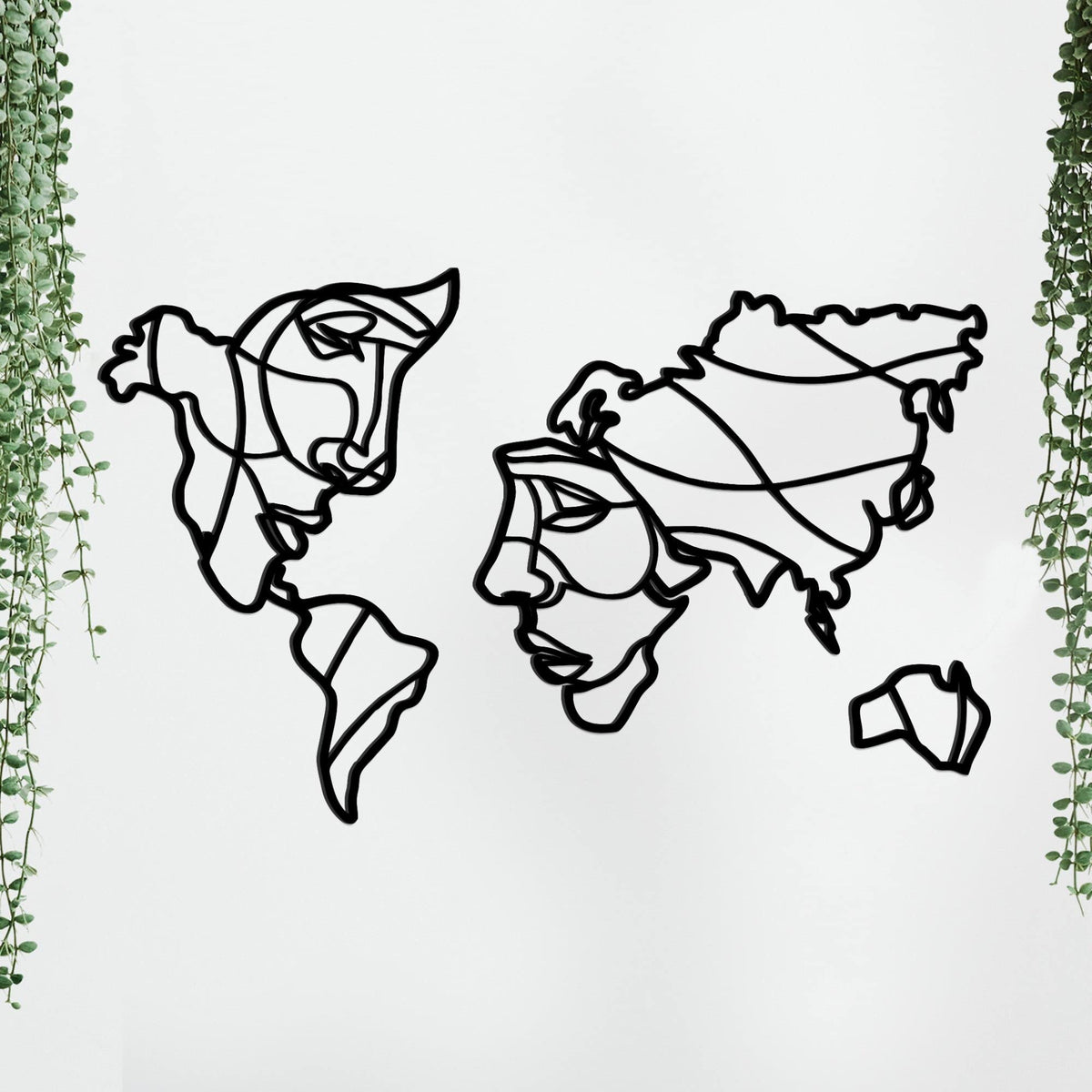 VIBECRAFTS Faces of World Map MDF Wooden Wall Hanger for Home Decor|Office|Gift (WHVC1Pcs1_50023)