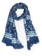STYLE SHOES Blue Women's Stylish Floral Printed Cotton Scarf/Scarves/Stole For Summers