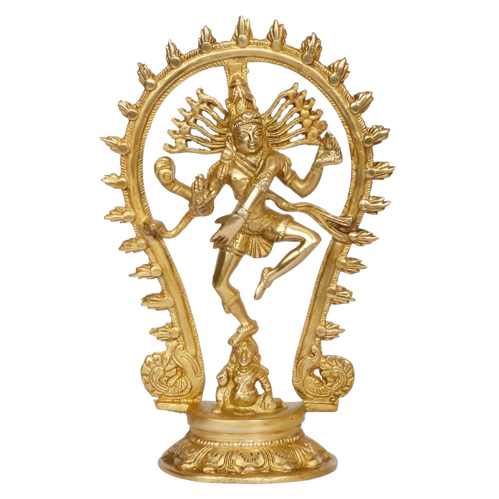 ARTVARKO Brass Nataraja Idol 12 Inch | Lord Shiva Dancing Natraj Statue for Home Temple, Pooja Room, Office & Living Room | Brass Shiva Murti for Meditation, Spiritual Décor & Gift