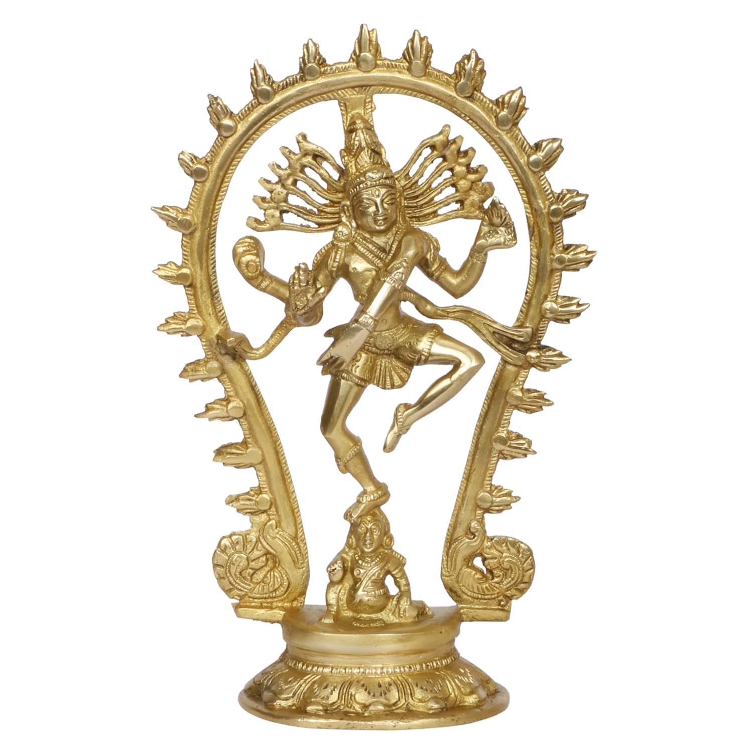 ARTVARKO Brass Nataraja Idol 12 Inch | Lord Shiva Dancing Natraj Statue for Home Temple, Pooja Room, Office & Living Room | Brass Shiva Murti for Meditation, Spiritual Décor & Gift