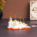 eCraftIndia Shri Ram Mandir Ayodhya Model | Ayodhya Ram Mandir Temple for Home Office Decor | Home Temple Pooja Mandir | Ayodhya Ram Mandir Model Gift for Diwali Ram Navami(Resin, White Golden Orange)