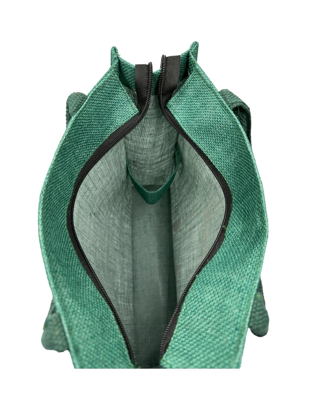 JUTEKA Printed Eco Friendly Jute Bag with Zipper Closure and Premium Cotton Handles for Lunch, Grocery, Tiffin, Office, Shopping