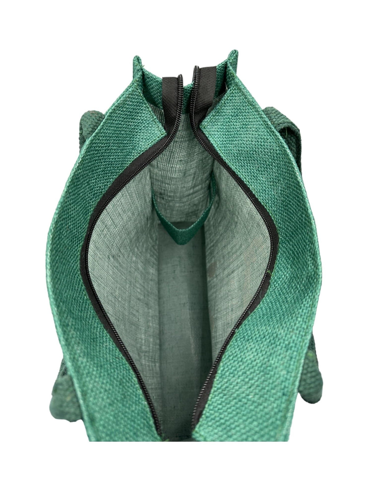 JUTEKA Printed Eco Friendly Jute Bag with Zipper Closure and Premium Cotton Handles for Lunch, Grocery, Tiffin, Office, Shopping