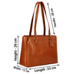 RICHSIGN LEATHER ACCESSORIES Full-Grain Natural Leather Top-Handle satchel Handbags & Shoulder tote Bags For Women (Dimension- L-13 X H-10 x W- 5 Inch | Weight- 0.8 KG / 800 GR (TAN)