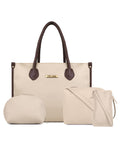 LEGAL BRIBE Women's Textured Western Tote Bag Combo Of 4 (Beige)