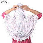 HYLOL Pure Cotton Innovative Stylish Heart Printed Pattern Fancy Scarf With Sun Protection Cover Face Cotton Mask for Women's and Girls (Heart), Female, Multicolour