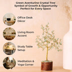 Shubhanjali Green Aventurine Crystal Tree with 100 Beads | Feng Shui Money Tree Bonsai Wire Showpiece for Home Decor | Gemstone Tree for Living Room, Office Desk, Study Table, Vastu & Gifting