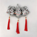 KridayKraft Metal Panchmukhi Hanuman Ji Murti for Door Entrance Statue Wall Hanging Showpiece with Silk Latakan in Gold Finish (Silver)