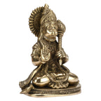 ARTVARKO Brass Lord Hanuman Ji Murti Bajrangbali with Gada Bhagwan Statue Showpiece for Pooja Gift Living Room Decoration Home Décor 8 Inches