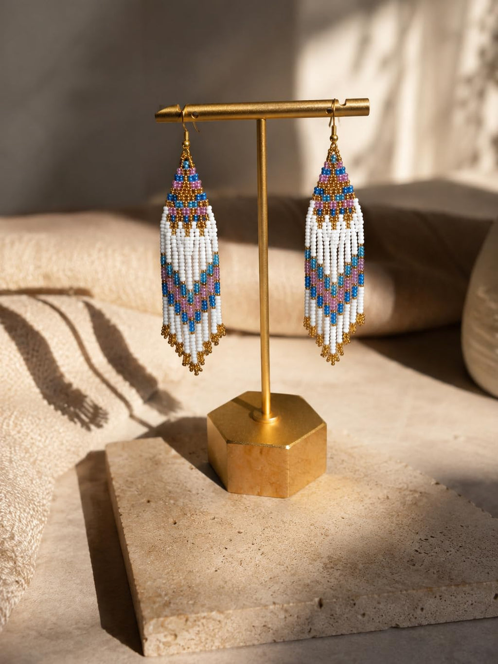 KRITAARTH Handmade Boho Seed Bead Earrings for Women | Multicolor Long Dangle Drop Earrings | Premium Handcrafted Beaded Statement Earrings | Ethnic, Western, Party Fashion Jewellery for Girls & Women