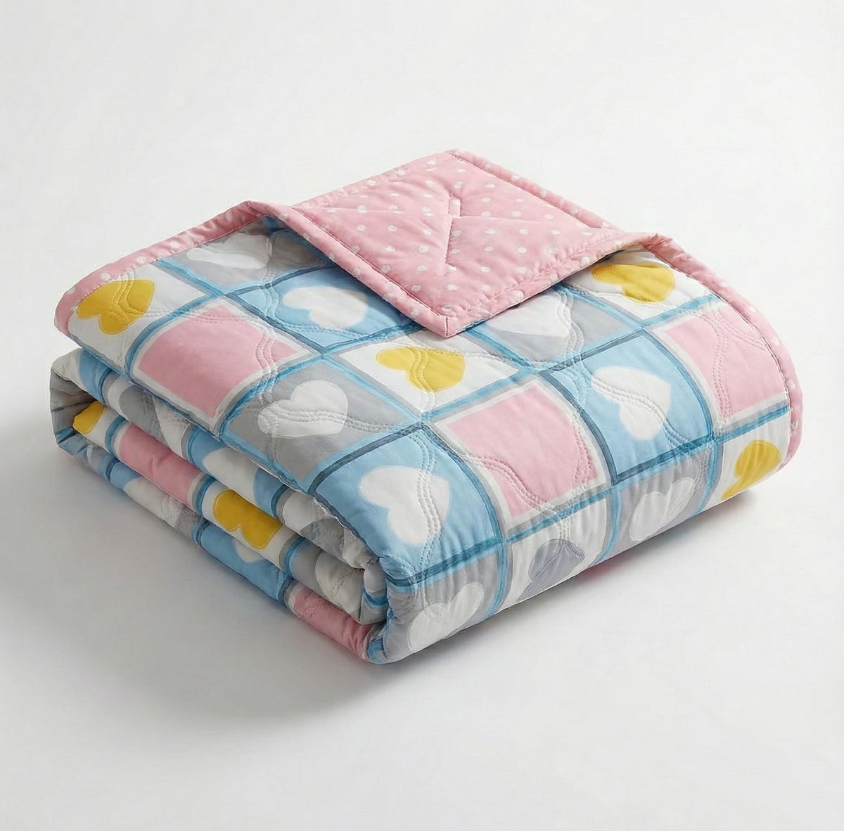 Kartik fashion Cotton Quilt for Single or Double Bed | Lightweight Floral Comforter | Reversible All-Season Dohar Blanket Kafalo