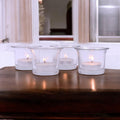 Hosley® Votive Tealight Glass Candle Holder|Clear Glass Tealight Candle Holder Perfect for Home Decor, Birthday, Wedding, Parties, Gifting|4.5 cm Diameter(Pack of 4, 4.5 cm Long Each)