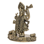 ARTVARKO Brass Shreenathji Statue of Shrinathji murti God Avatar of Shri Krishna for Home Mandir Temple Office D?cor Gift 4 Inch