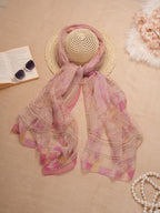 CrossKulture Scarf Stole for Women - 185 x 135 cm Chiffon Scarf with Floral Print | Lightweight Soft Stole for Girls | Satin Feel Neck Wrap | Women Accessory (Colour12)