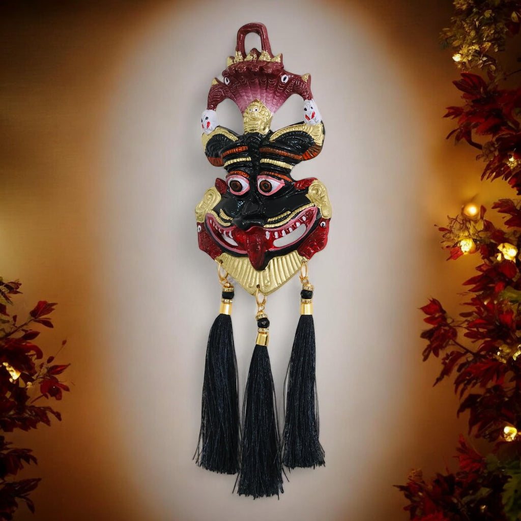 KridayKraft Metal Narsingh Kirtimukha Nazar Battu With Naag Ganesha Suraksha Kawach Mask For Evil Eye Protection For Home, Wall Hanging Mask Office Wall & Door Hanging
